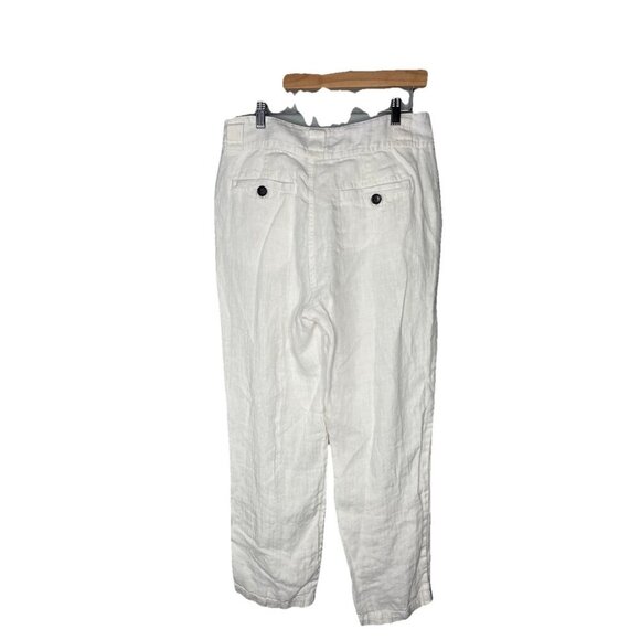 Sundance Straight Leg 100% Linen Pants With Pockets 8 Pleated Ankle High-Rise - Picture 2 of 3